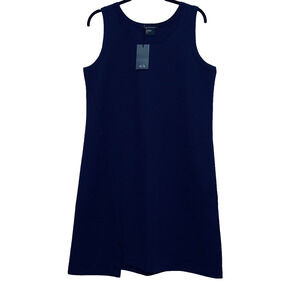NWT A/X Armani Exchange Navy Knit Minimalist Career Shift Dress Women's Size L